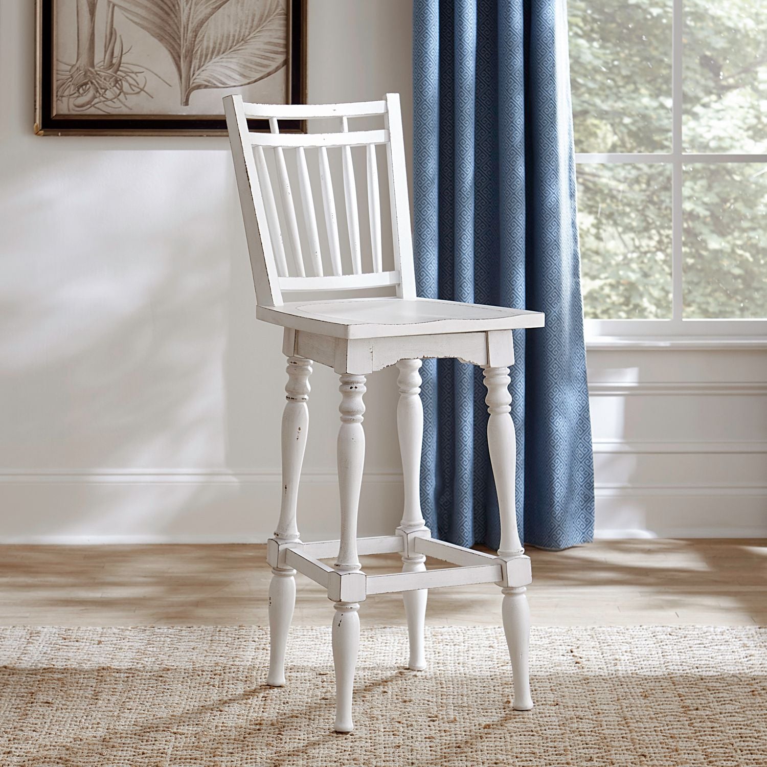 Magnolia Manor Spindle Back Swivel Bar Stool