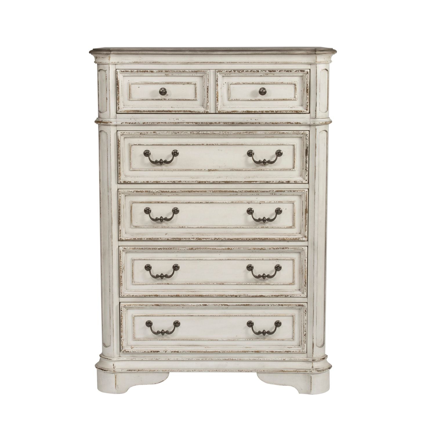 Magnolia Manor King California Upholstered Bed, Dresser & Mirror, Chest