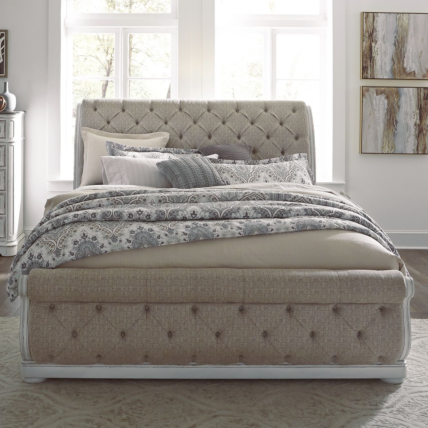 Magnolia Manor King California Upholstered Sleigh Bed