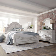 Magnolia Manor King Panel Bed, Dresser & Mirror, Chest