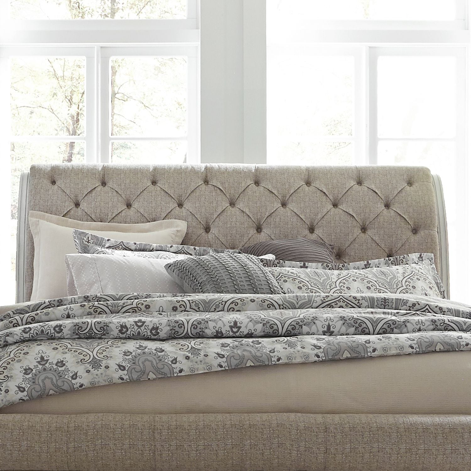 Magnolia Manor King Upholstery Sleigh Headboard
