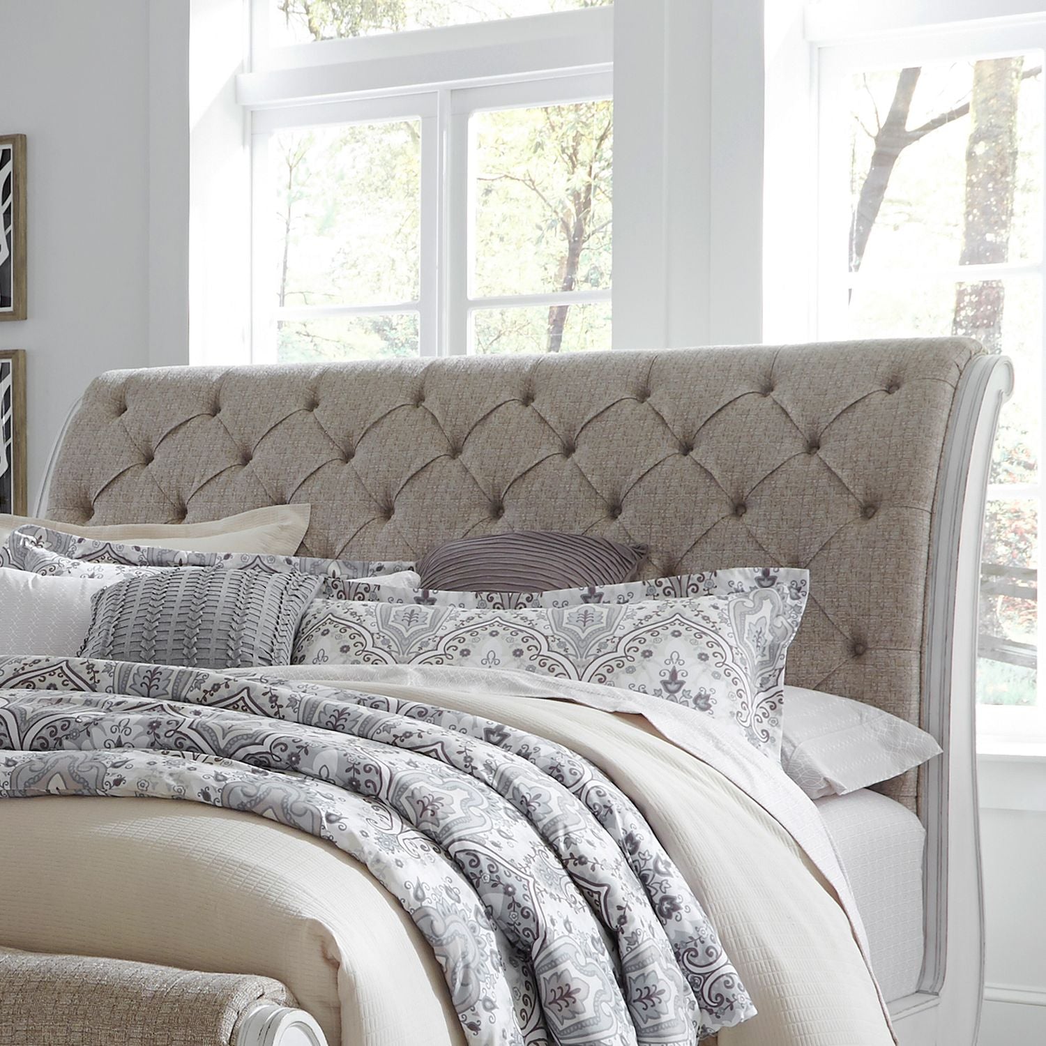 Magnolia Manor King Upholstery Sleigh Headboard