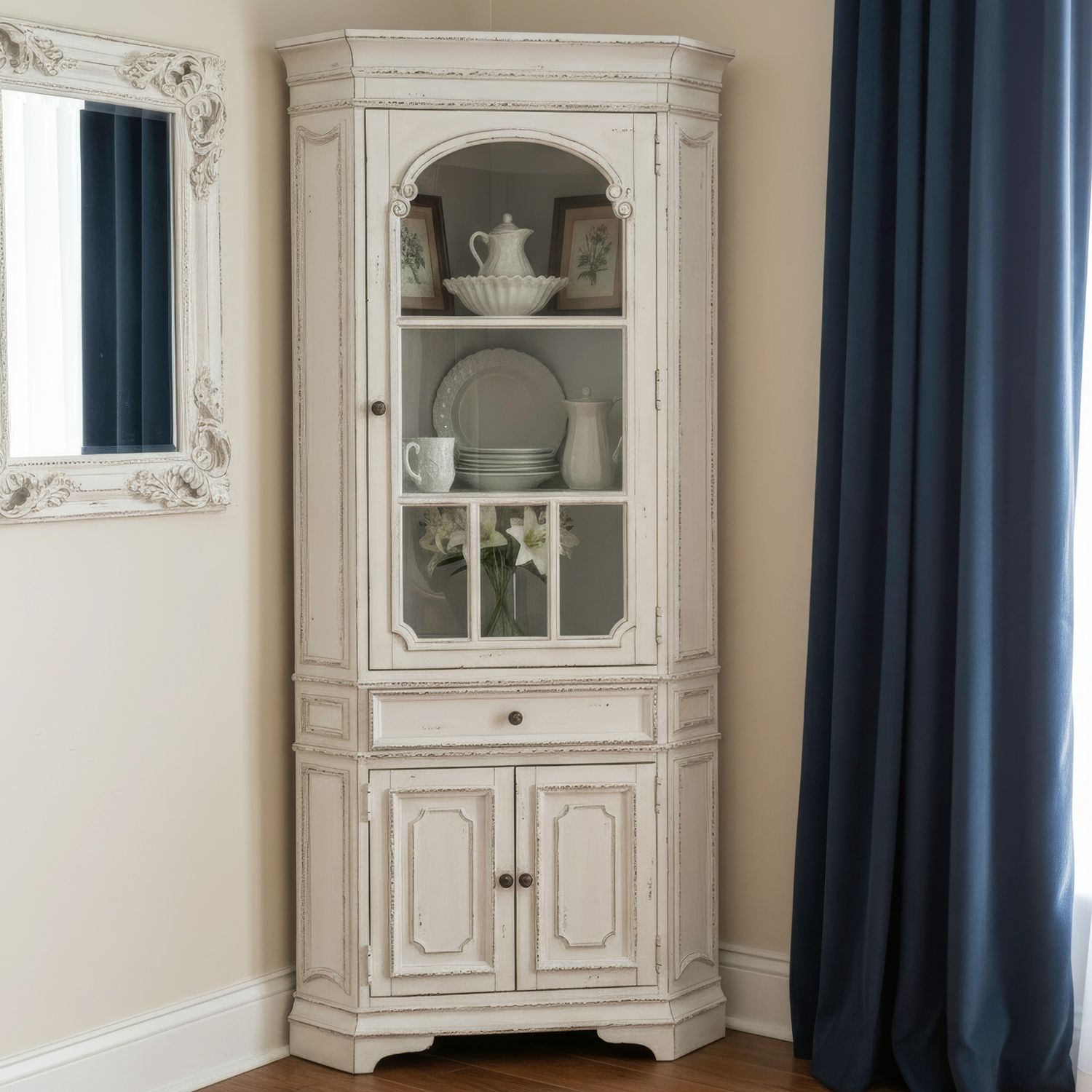 Magnolia Manor Corner Cabinet