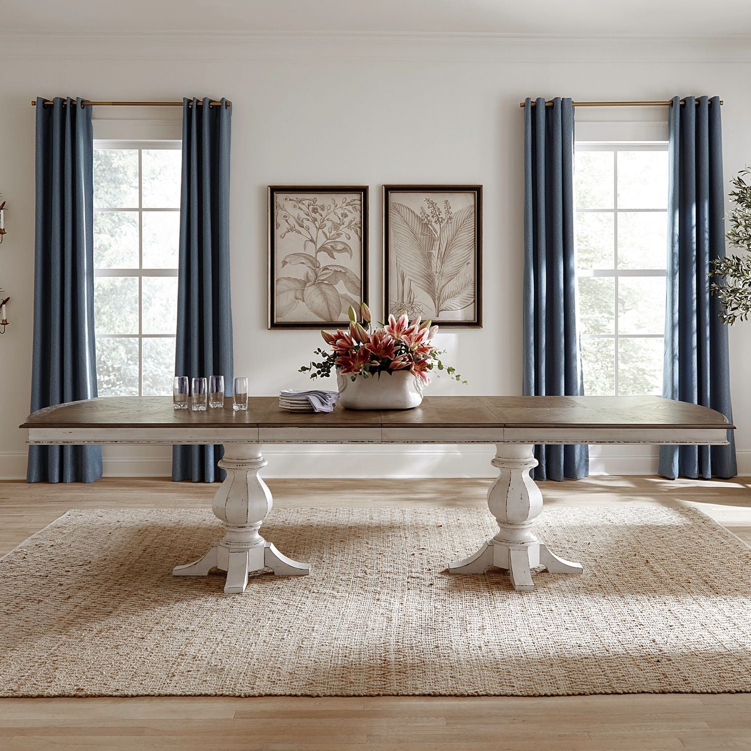 Magnolia Manor Double Pedestal Table Set