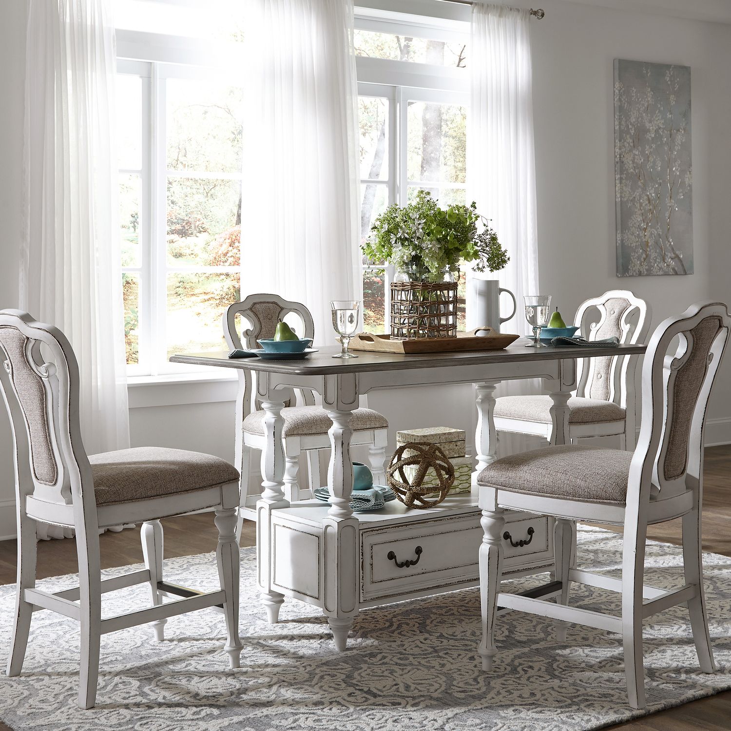 Magnolia Manor 5 Piece Gathering Table Set