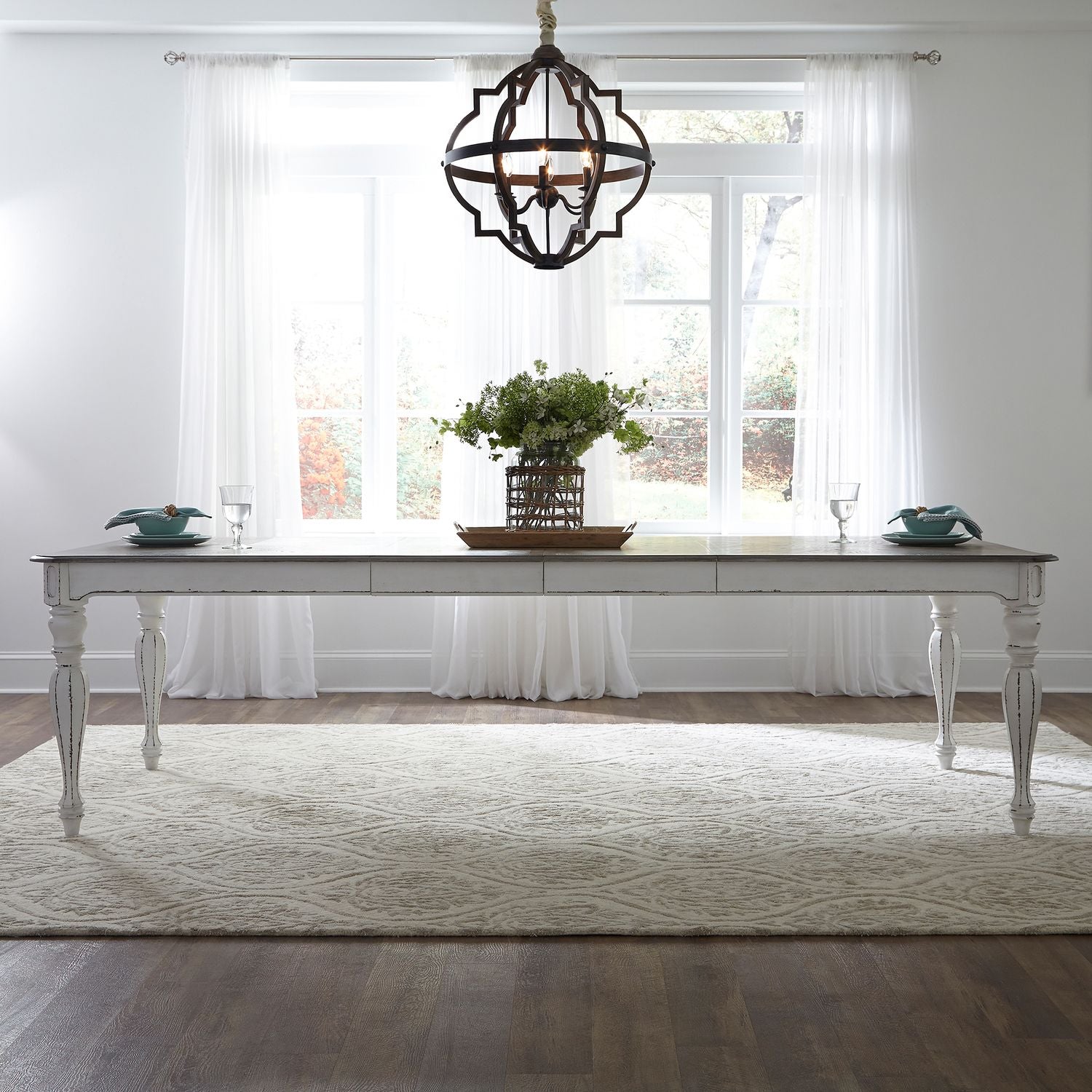 Magnolia Manor Opt 7 Piece Leg Table Set