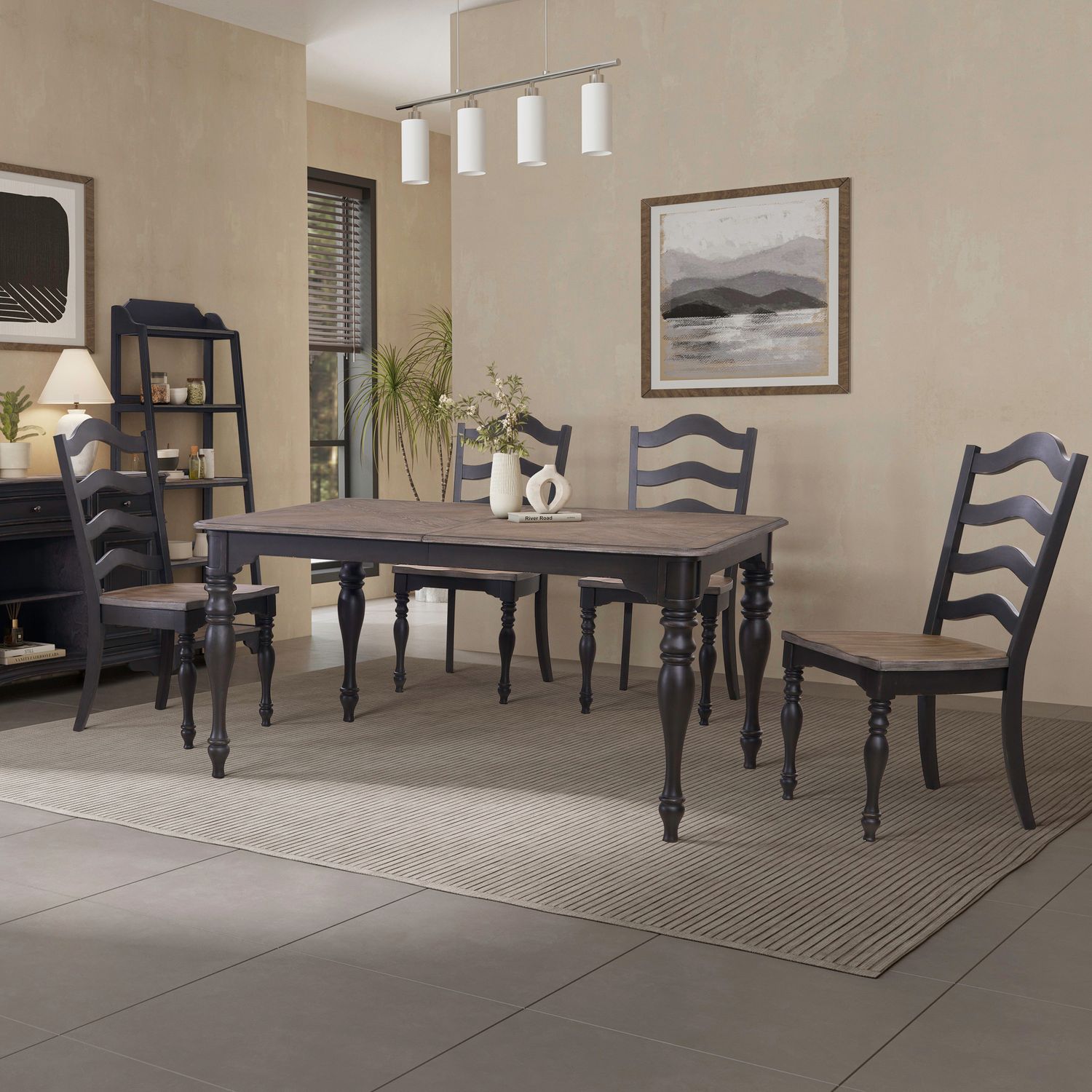 Magnolia Manor 5 Piece Leg Table Set