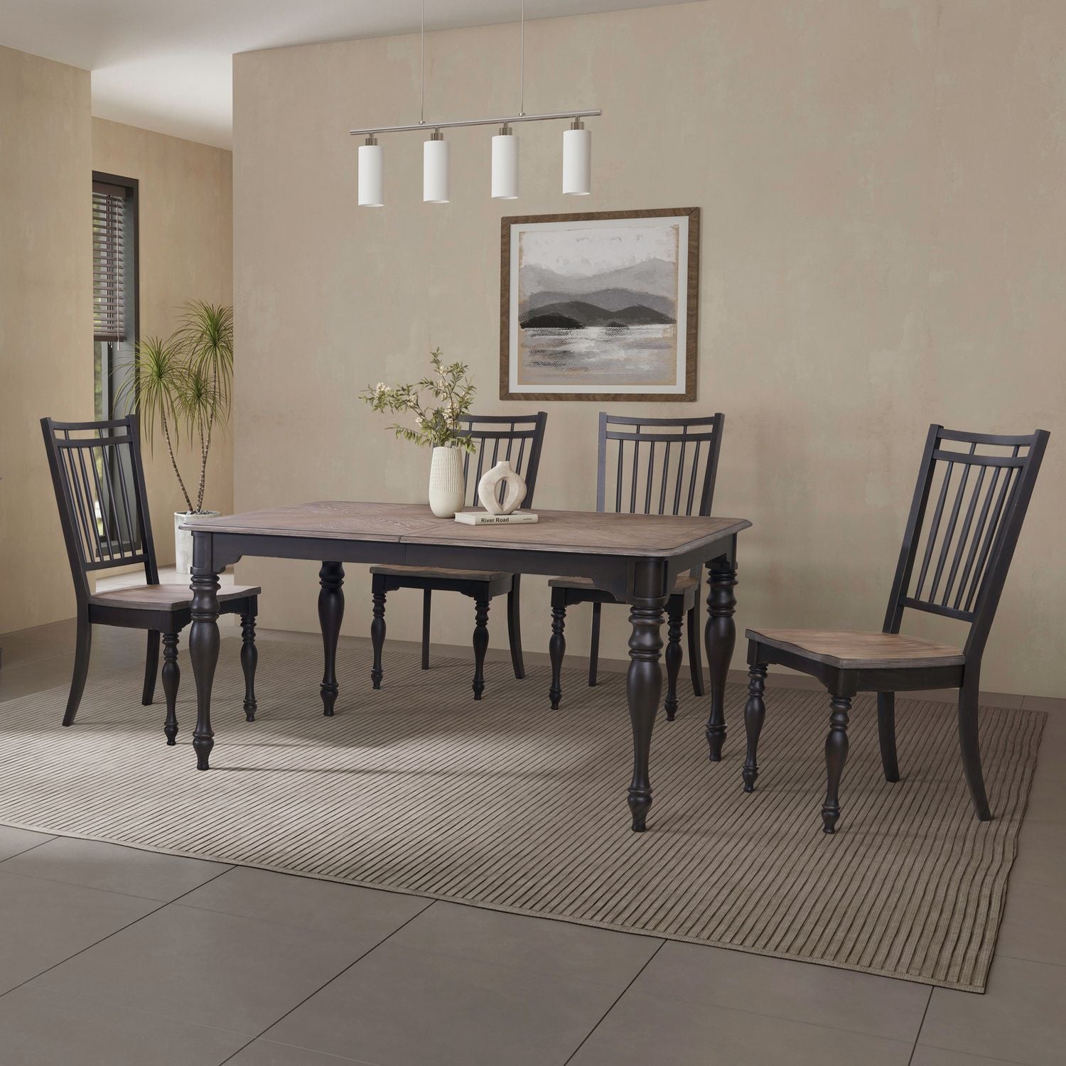 Magnolia Manor Opt 5 Piece Leg Table Set