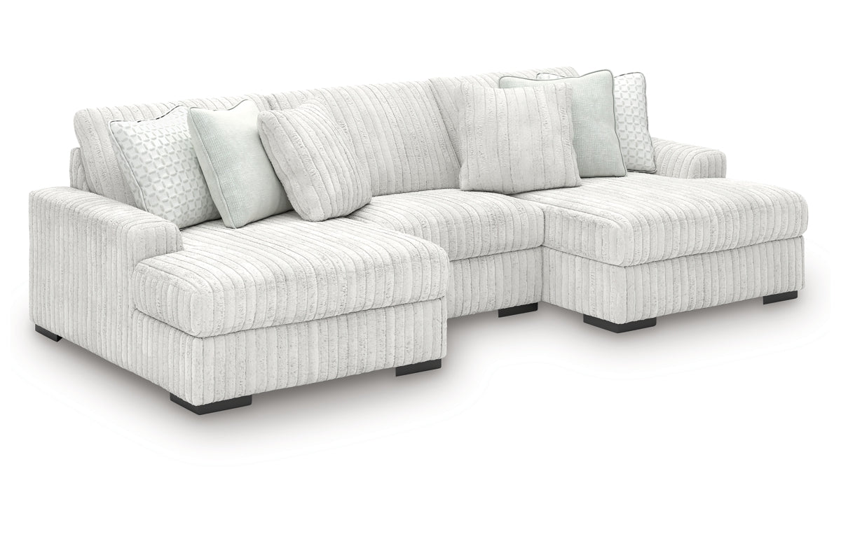 Stupendous 3-Piece Sectional with Double Chaise