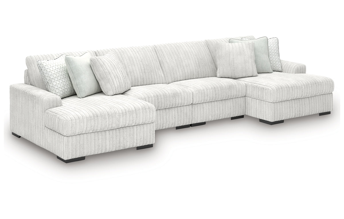 Stupendous 4-Piece Sectional with Double Chaise