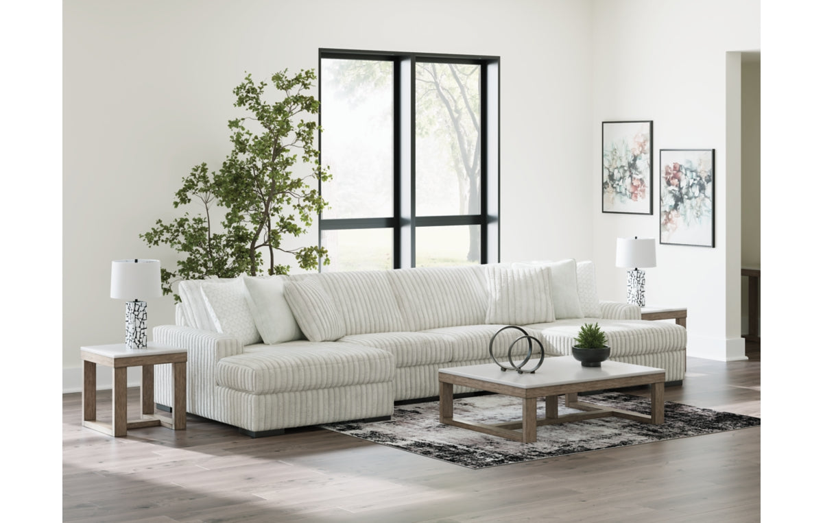 Stupendous 4-Piece Sectional with Double Chaise