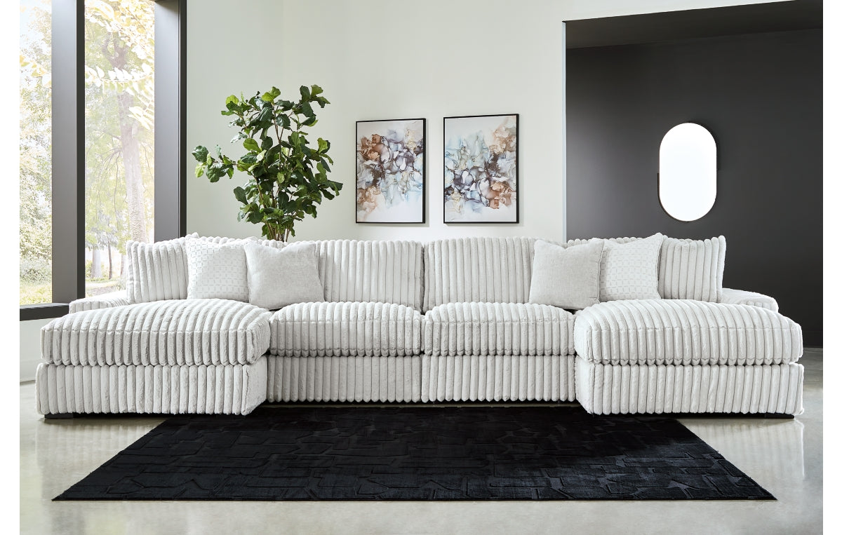 Stupendous 4-Piece Sectional with Double Chaise