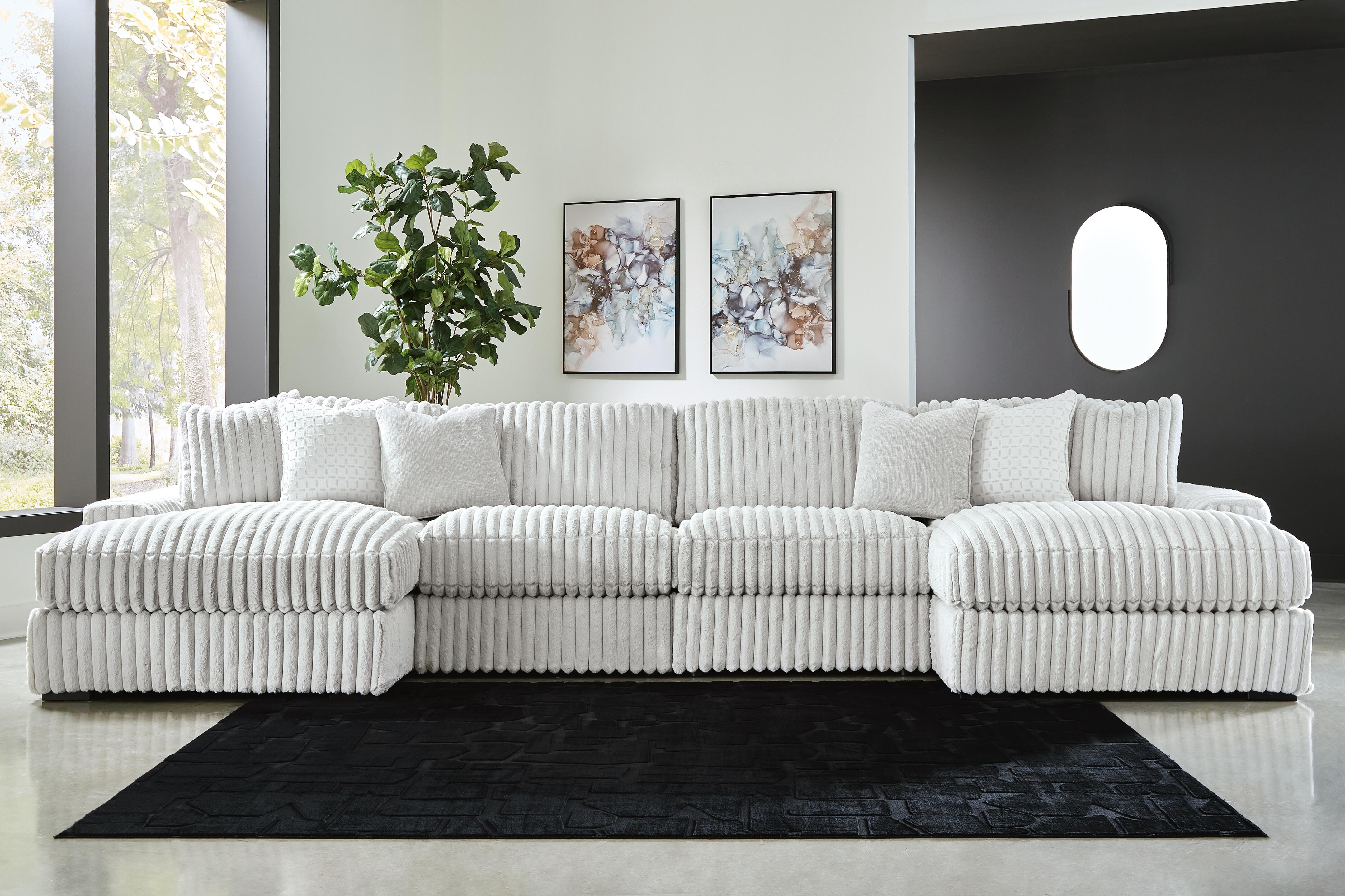 Stupendous 4-Piece Sectional with Double Chaise
