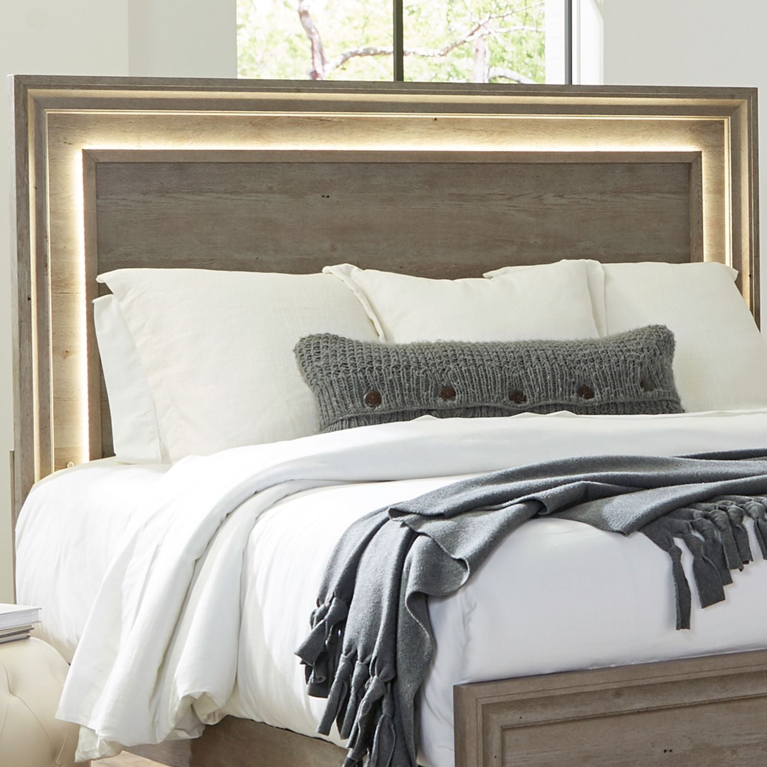 Horizons King Panel Headboard with Lights