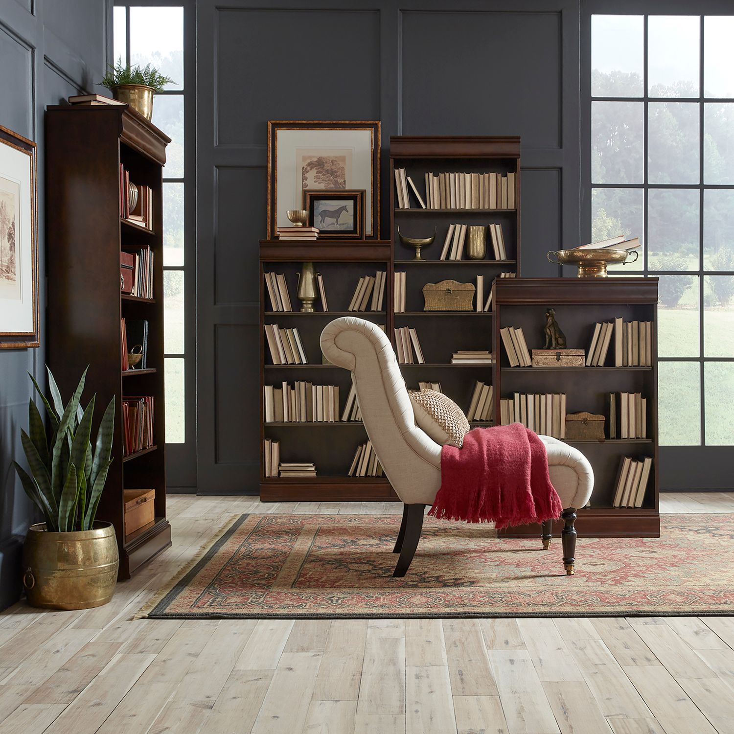 Brayton Manor Stepped Bookcase Wall