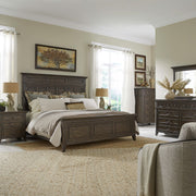 Paradise Valley King California Panel Bed, Dresser & Mirror, Chest, Nightstand