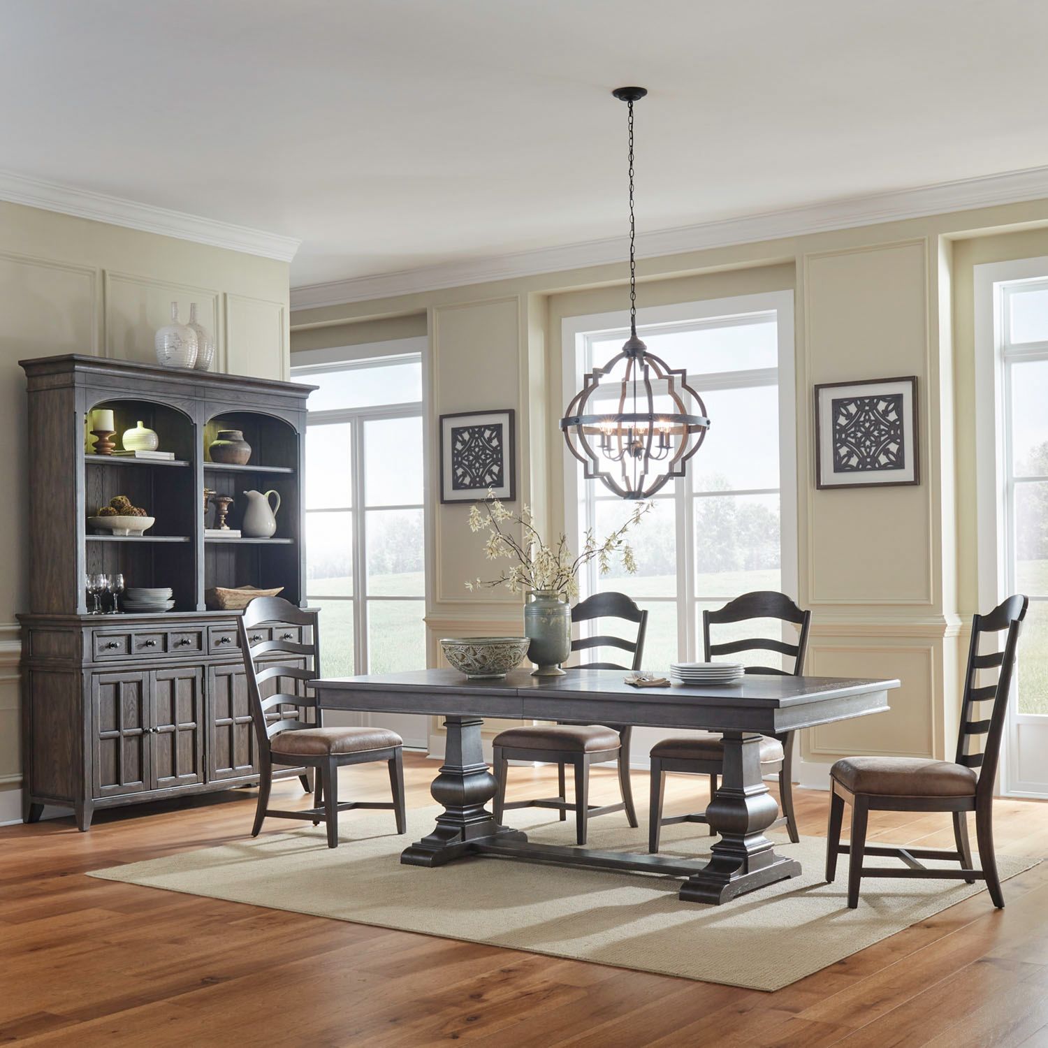 Paradise Valley 5 Piece Trestle Table Set