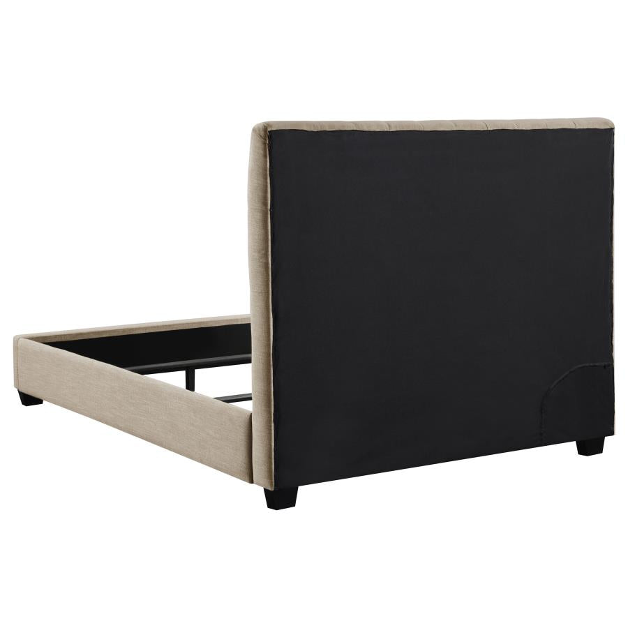 Chloe Upholstered Full Panel Bed Oatmeal