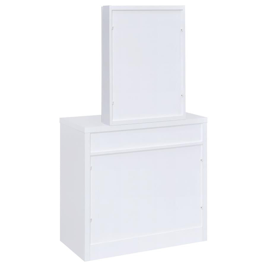 Harvey Vanity Set with Lift-Top Stool White
