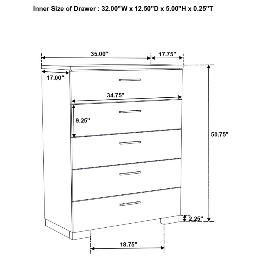 Jeremaine 5-piece California King Bedroom Set White