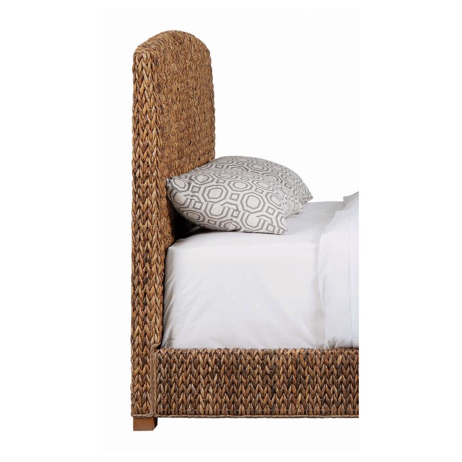 Laughton Woven Banana Leaf Eastern King Headboard Amber