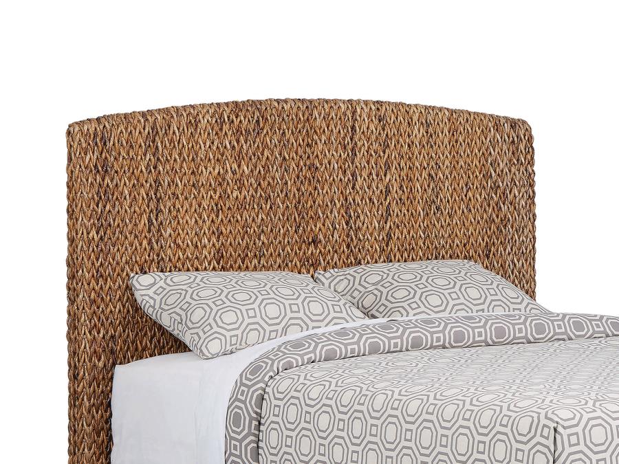 Laughton Banana Leaf Eastern King Panel Bed Amber