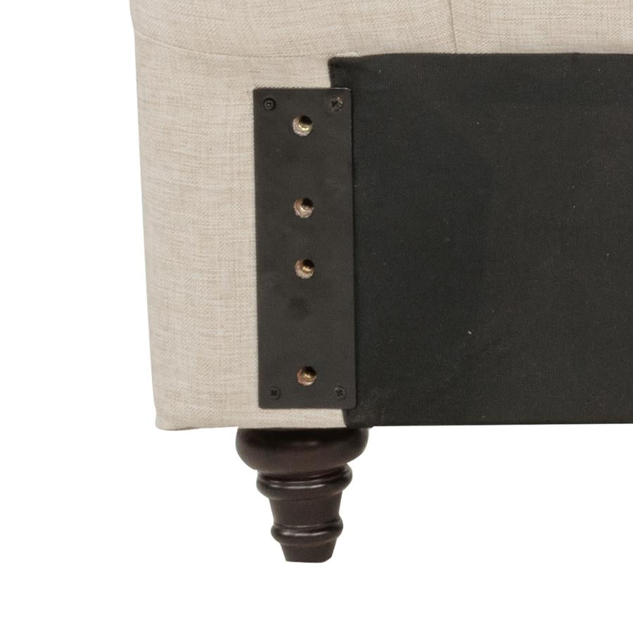 Devon 57-inch Upholstered Eastern King Headboard Beige