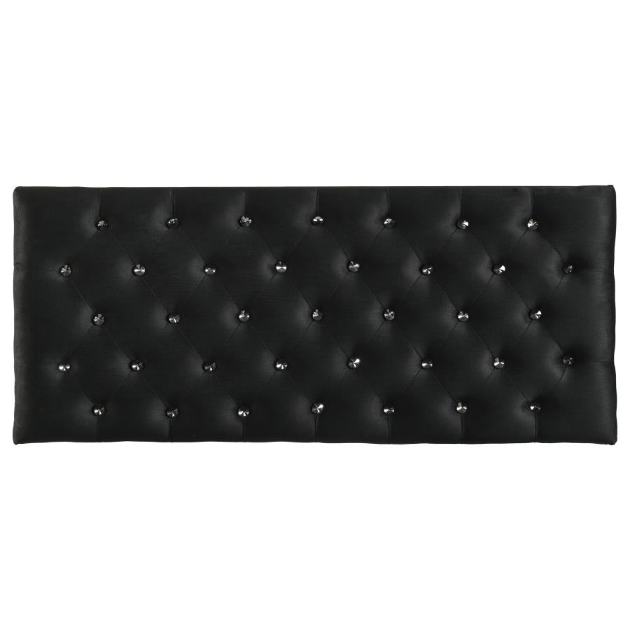 Barzini Velvet Upholstered Tufted Storage Bench Black