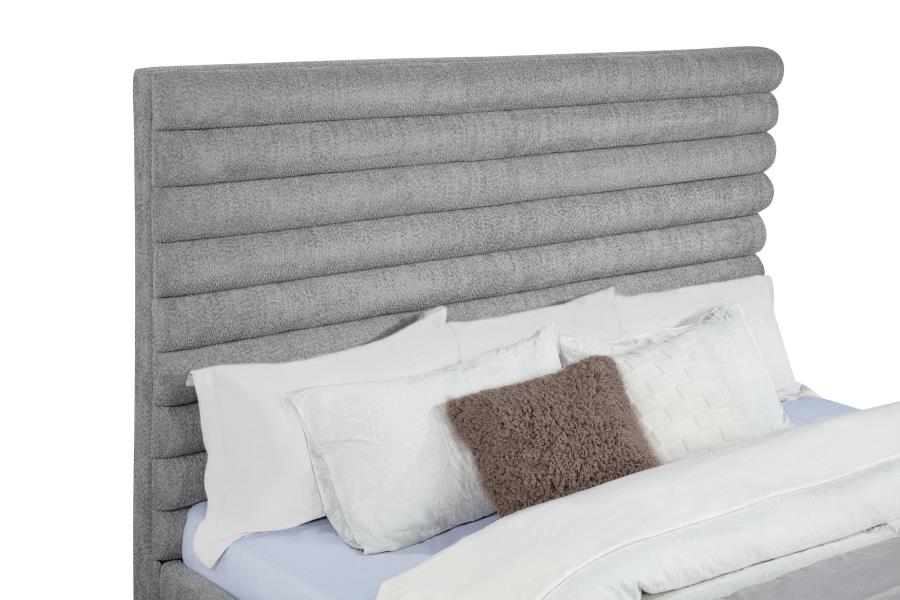 Patricia 58-inch Boucle Upholstered California King Bed Grey
