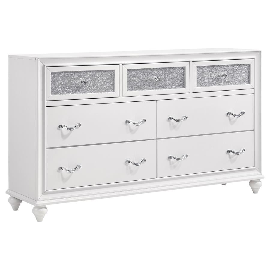 Barzini 5-piece Eastern King Upholstered Bedroom Set White