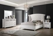 Barzini 4-piece California King Upholstered Bedroom Set White