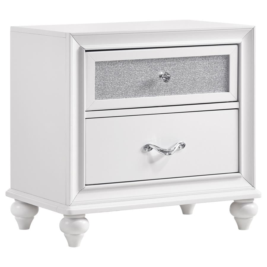 Barzini 4-piece California King Upholstered Bedroom Set White