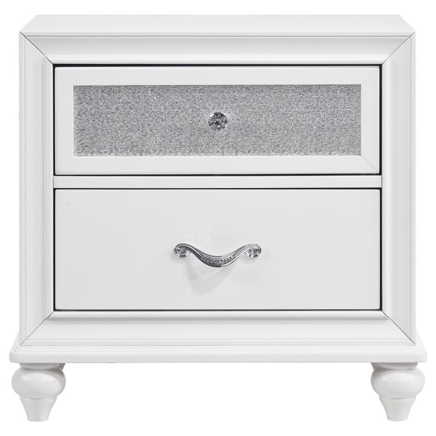 Barzini 4-piece California King Upholstered Bedroom Set White