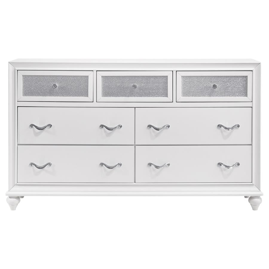 Barzini 4-piece California King Upholstered Bedroom Set White