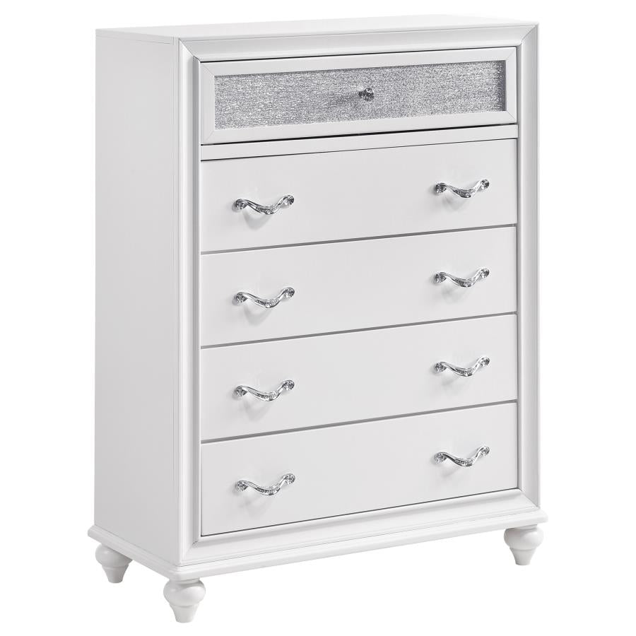 Barzini 5-piece Queen Upholstered Bedroom Set White