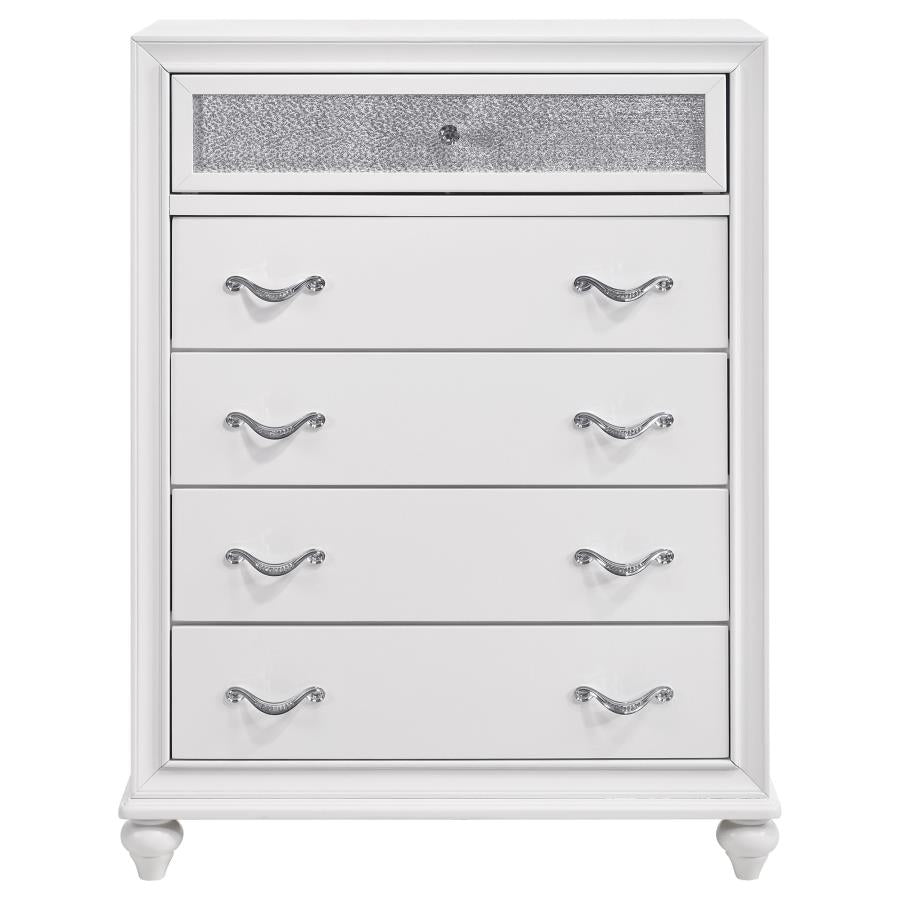 Barzini 5-piece Queen Upholstered Bedroom Set White