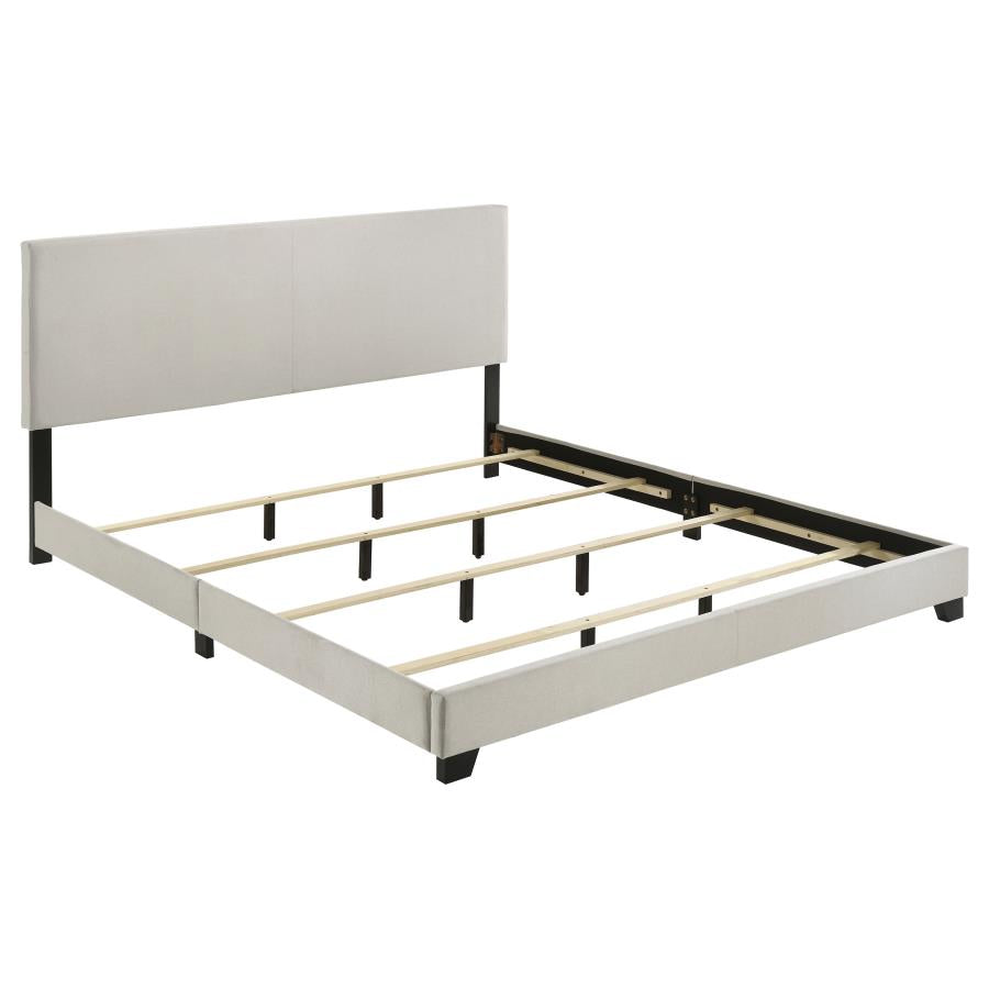 Dorian Fabric Upholstered California King Panel Bed Cream