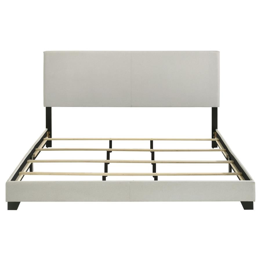Dorian Fabric Upholstered California King Panel Bed Cream