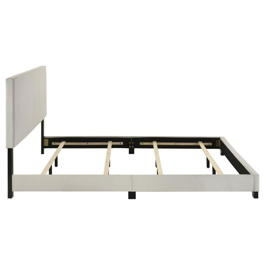 Dorian Fabric Upholstered California King Panel Bed Cream