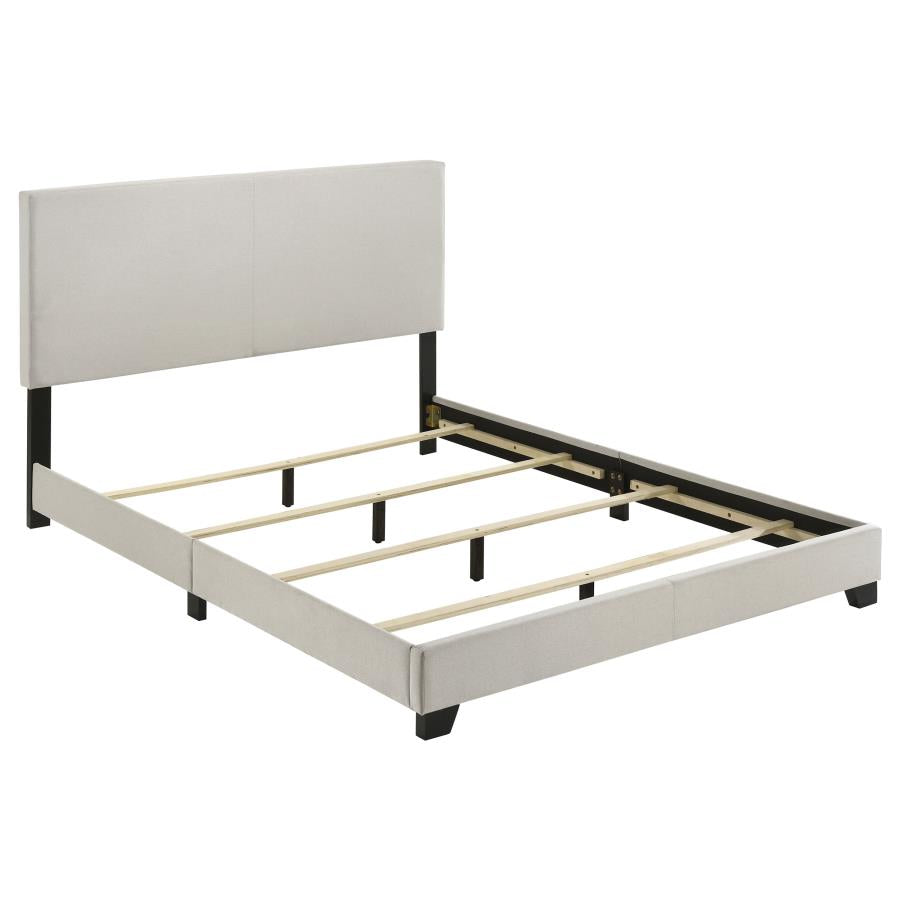 Dorian Fabric Upholstered Queen Panel Bed Cream