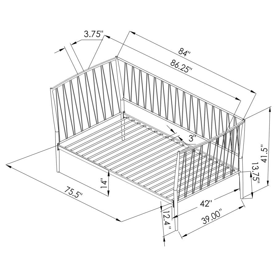Richland Metal Twin Daybed Bed Frame Matte Black
