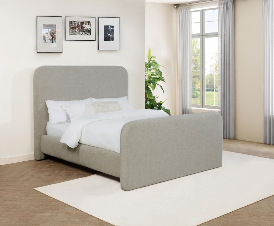 Wren Upholstered Queen Platform Bed Grey