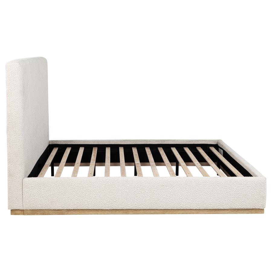 Knox Upholstered Eastern King Panel Bed Cream