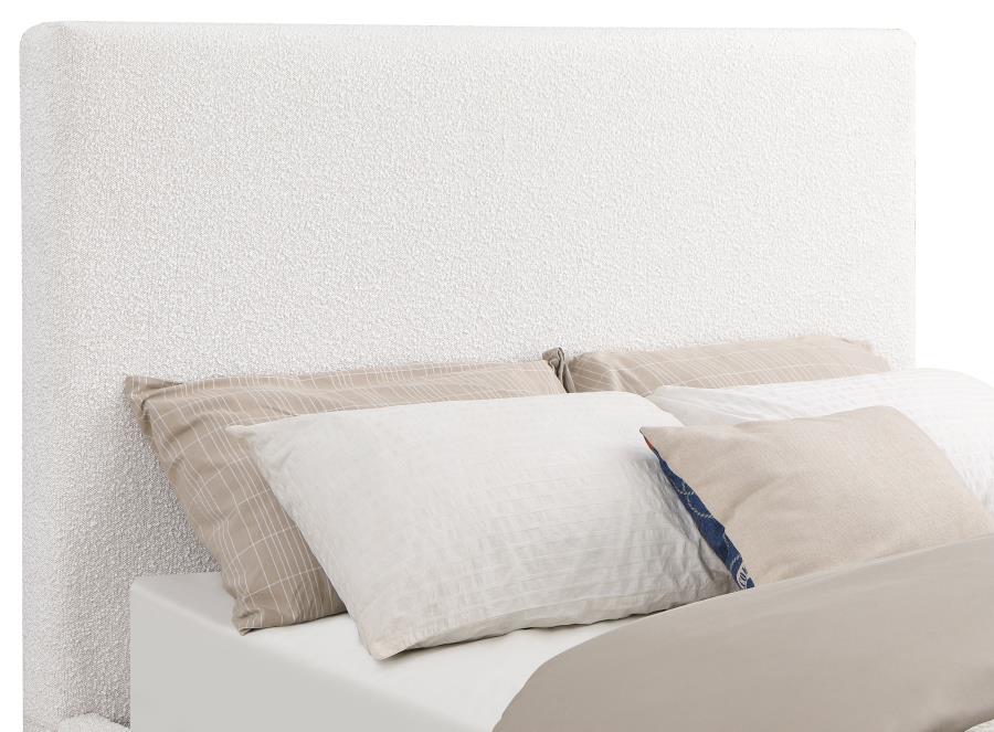 Knox Upholstered Eastern King Panel Bed Cream