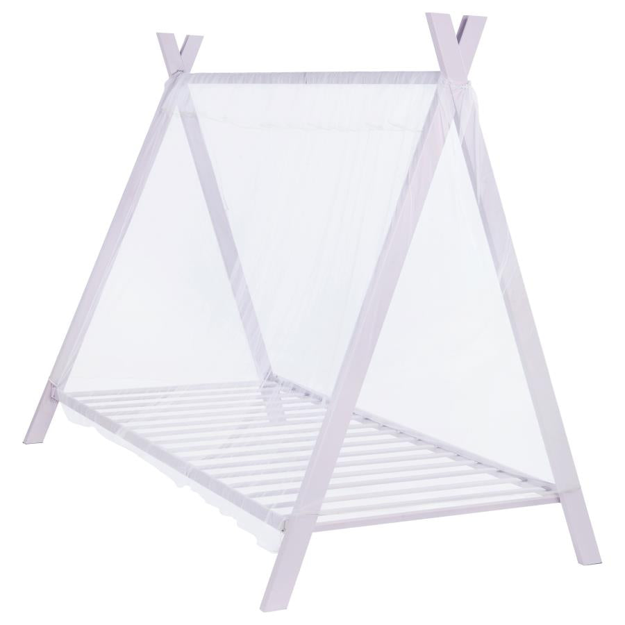 Fultonville Metal Twin Tent Bed with 7-inch Mattress Pink