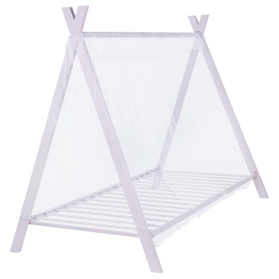 Fultonville Metal Twin Tent Bed with 7-inch Mattress Pink