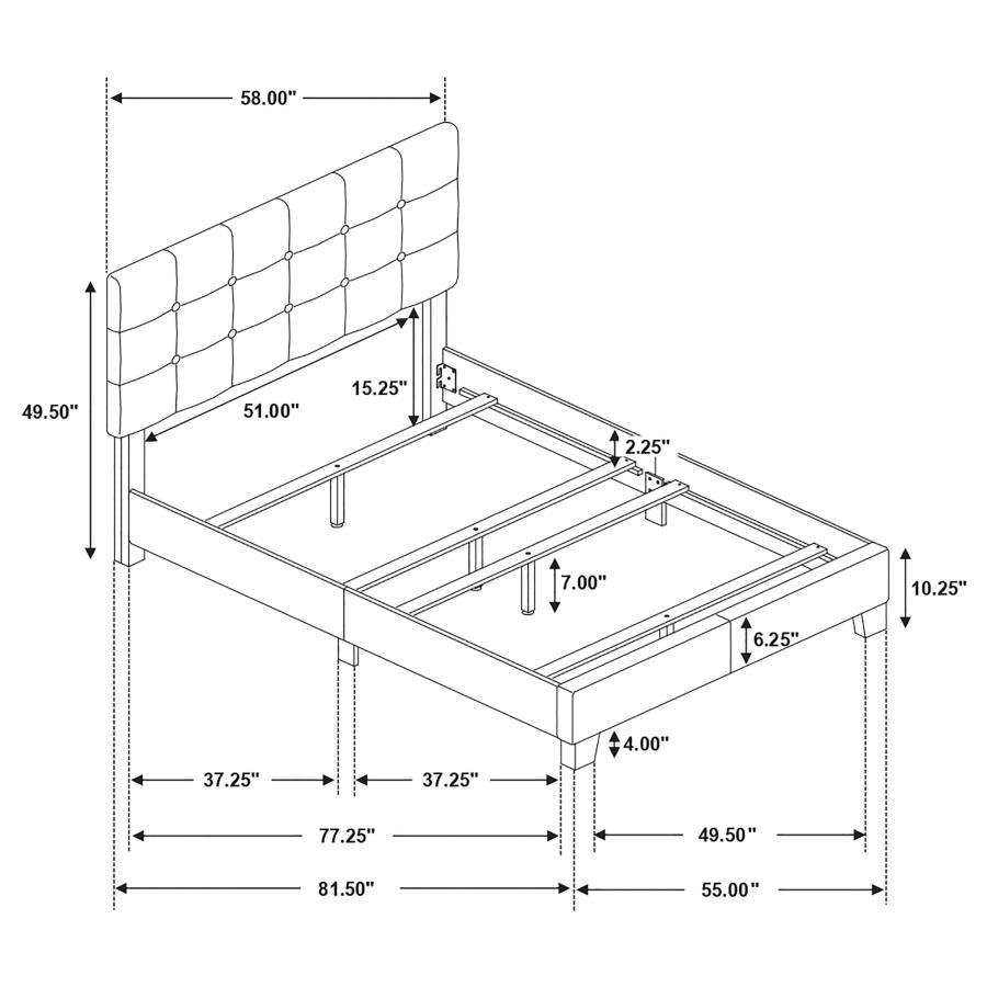 Mapes Upholstered Full Panel Bed Charcoal
