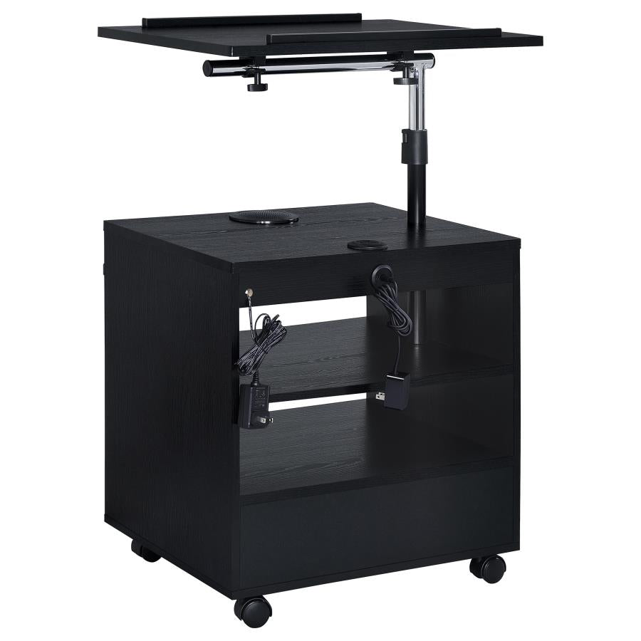 Lerma 1-drawer Adjustable Tray Top Nightstand with Speaker Black Ash