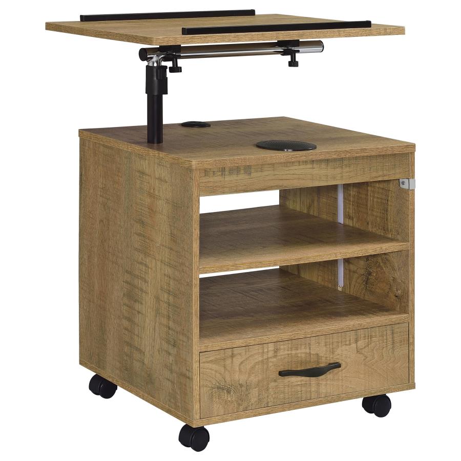 Lerma 1-drawer Adjustable Tray Top Nightstand with Speaker Mango