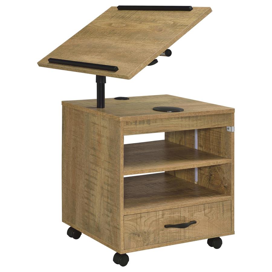 Lerma 1-drawer Adjustable Tray Top Nightstand with Speaker Mango